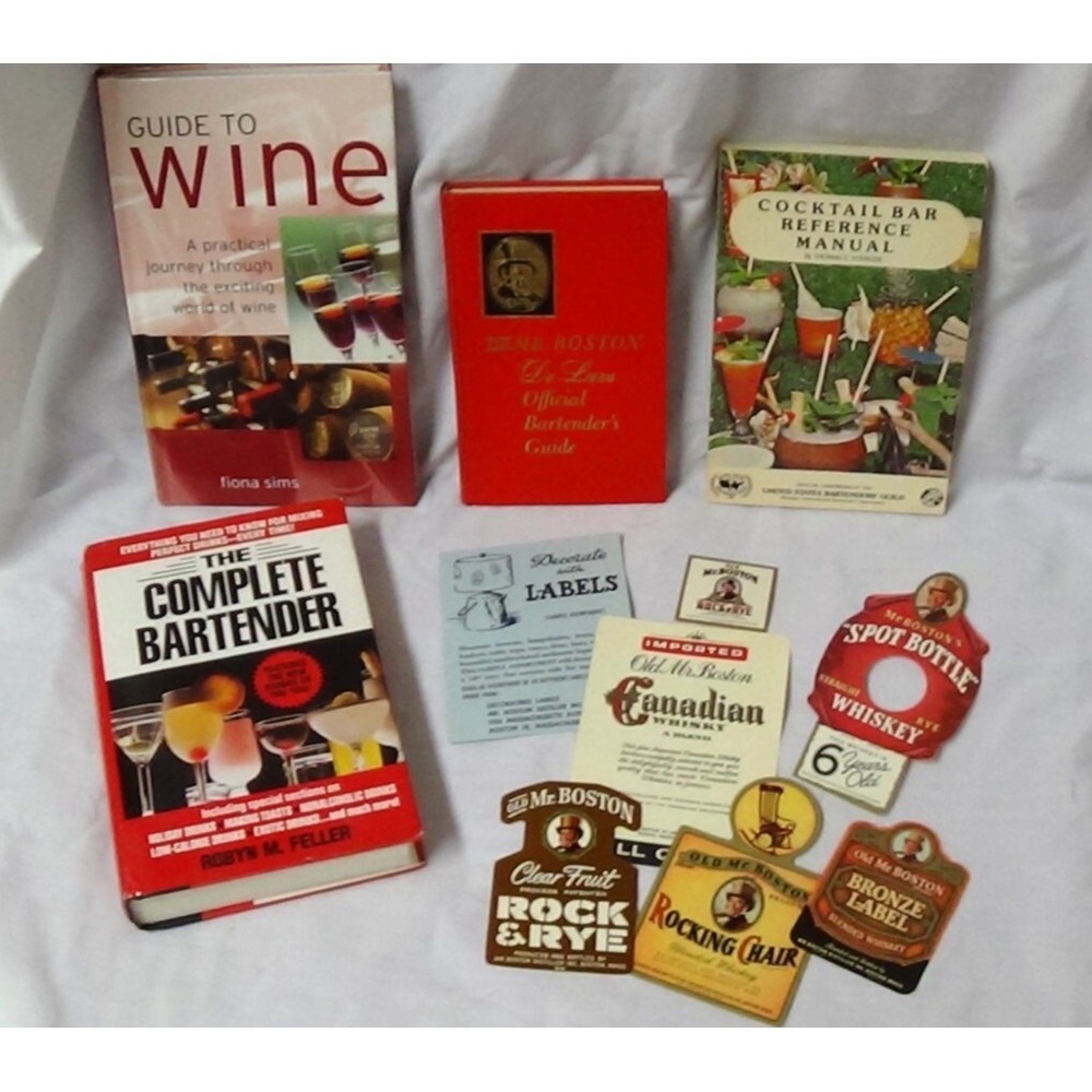 BARTENDER COCKTAIL Bartending Guide Wine Winery Alcohol Lot of FOUR Books #194